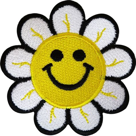 Yellow Smiley Happy Face Flower Patch Iron Sew On Etsy