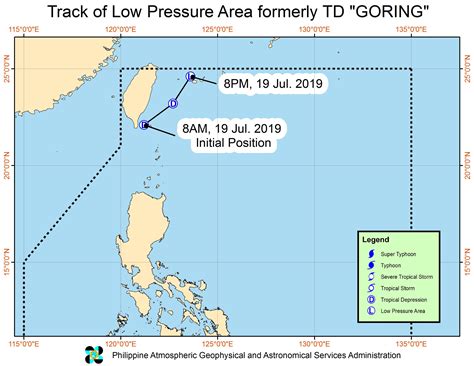 Tropical Depression Goring Weakens Into Lpa Leaves Par