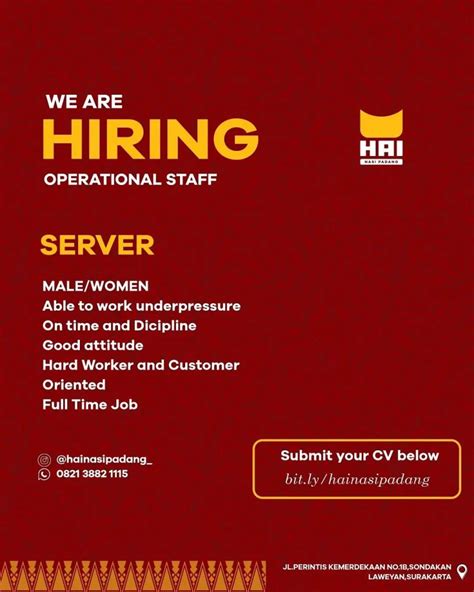 Lowongan Kerja Server Hai Nasi Padang Surakarta INFO LOKER SOLO