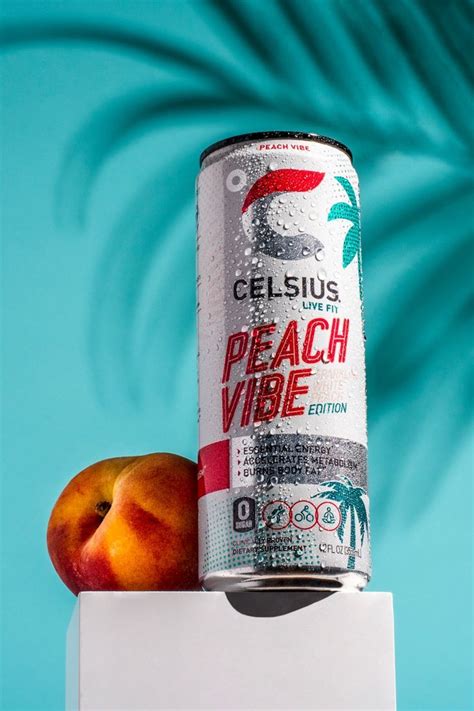 CELSIUS Sparkling Peach Vibe Functional Essential Energy Drink 12 Fl