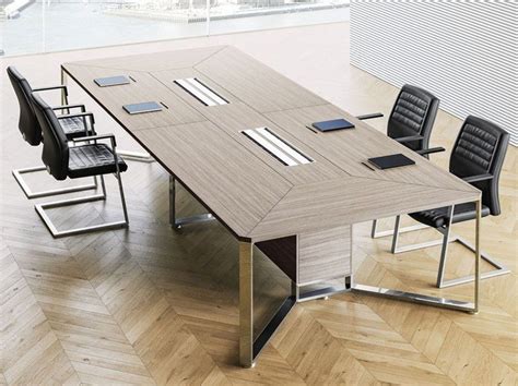 Modular rectangular meeting table with cable management I-MEET | Contemporary style meeting ...