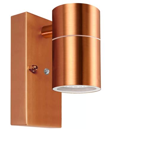 Outdoor Wall Light With Dusk Till Dawn Sensor Copper Finish Stainless