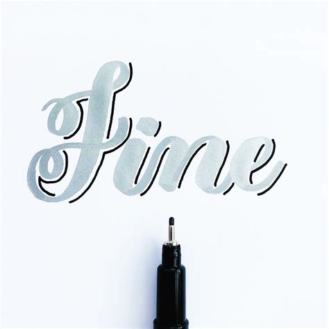 Use Fine tipped markers and pens to add shadow outlines to your brush lettering. Handwritten ...