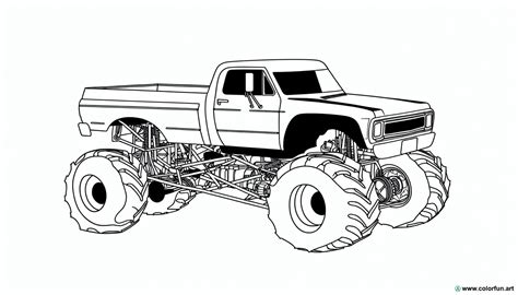 Disegno Da Colorare Di Un Monster Truck Americano Scarica O Stampa