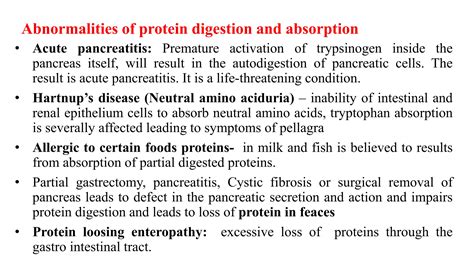 Digestion absorption of proteins, Protein digestion abnormalities, simplified notes.pdf