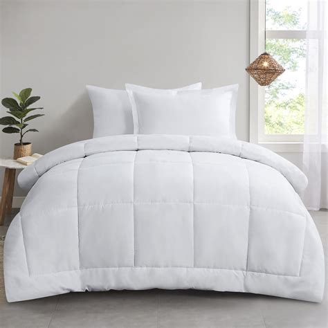 Free Shipping RUIKASI White King Comforter Sets 3 Piece Plain