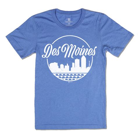 Des Moines Hometown Blue T Shirt Bozz Prints