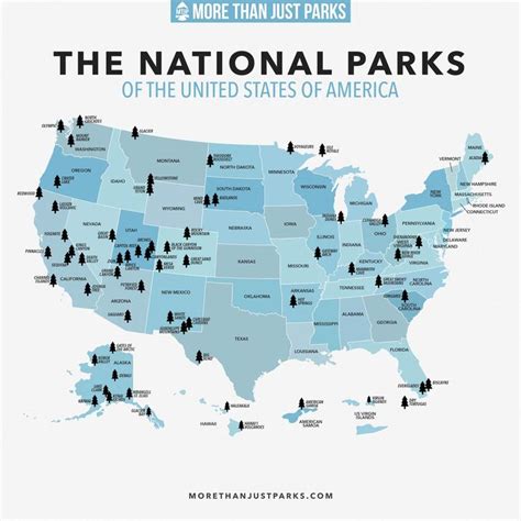 the national parks of the united states are shown in blue, and there is ...