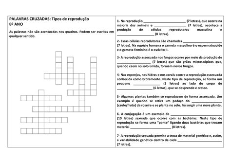 Exerc Cios Sobre Tipos De Reprodu O Ano