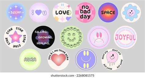 Set Cool Cute Hand Drawn Stickers Stock Vector Royalty Free