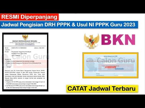 RESMI Jadwal Pengisian DRH PPPK Guru Diperpanjang CATAT Jadwal