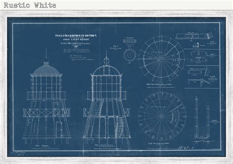 CAPE MENDOCINO LIGHTHOUSE, California - Blueprint Drawing and Plan of ...