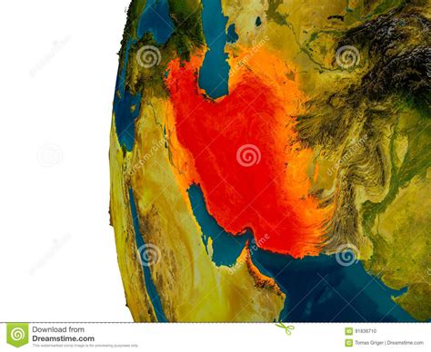 Der Iran Auf Modell Von Planet Erde Stock Abbildung Illustration Von