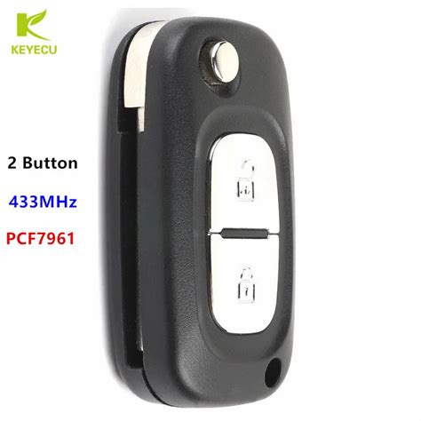 Keyecu Replacement Flip Remote Key Fob Buttons Mhz Pcf For