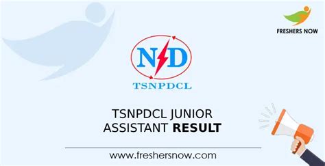 Tsnpdcl Junior Assistant Result Cut Off Marks Merit List