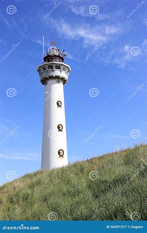 Vuurtoren In Egmond Aan Zee Noordzee Nederland Stock Afbeelding