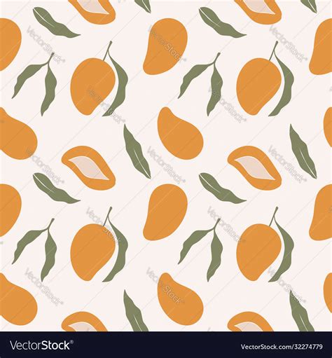 Trendy Seamless Pattern With Mango Abstract Vector Image