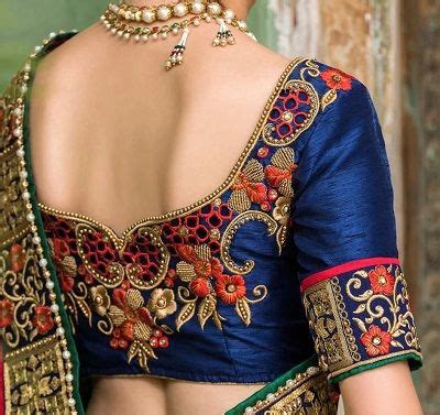 20 Latest Embroidered Saree Blouse Designs To Try in 2022 | Saree blouse designs, Silk blouse ...