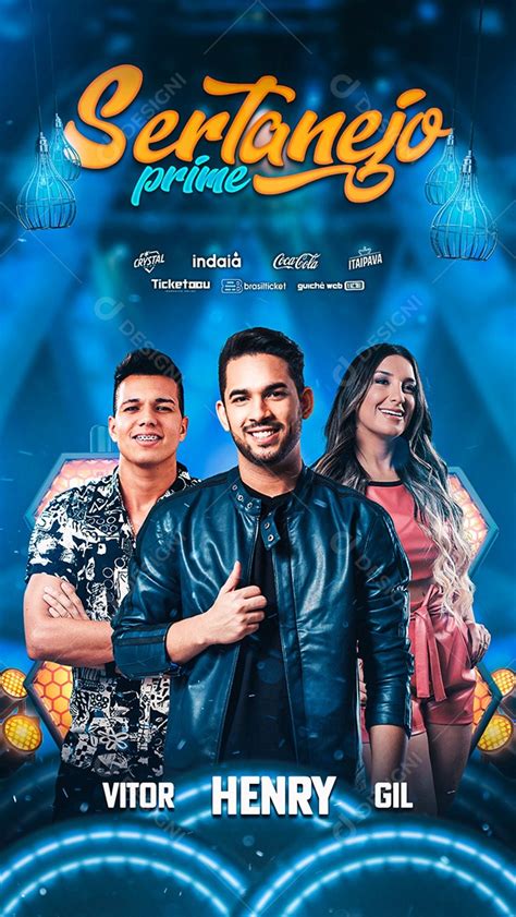 Flyer Sertanejo Prime Cantores Vitor Henry E Gil Story Social Media