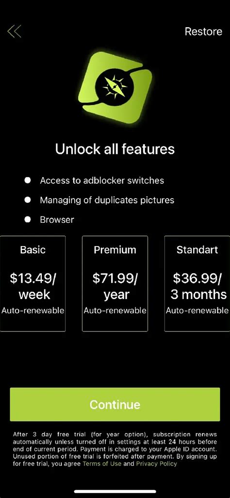 A Mobile Paywall By StopTrack From Adapty S Collection