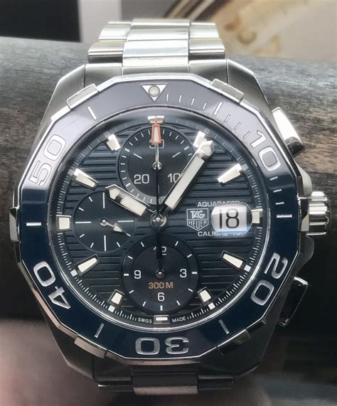 TAG Heuer Aquaracer 300m Chronograph Blue Swiss Caliber 16 Automatic ...