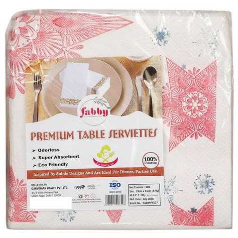 4 Ply Fabby Premium Serviettes Printed Tissue Napkin Packet At Rs 47