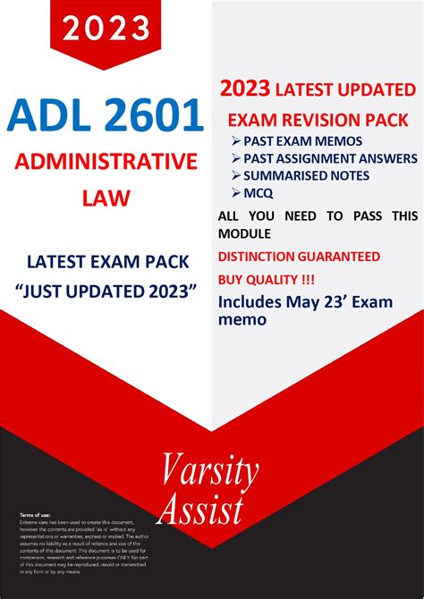 Adl2601 2023 Exam Pack This Is The Latest Pack Updated For Oct 2023 Exams Includes May 2023