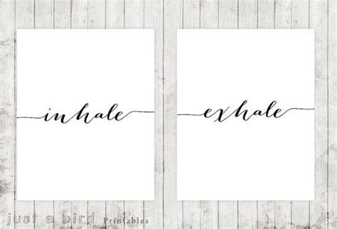 Inhale Exhale Printable Relaxation Quote Yoga Poster Etsy Quote