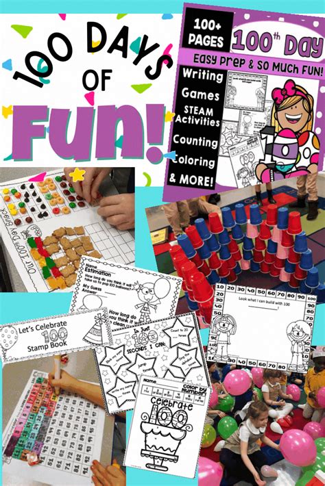 100th Day of School Activities Worksheets 100 Days Math Kindergarten ...