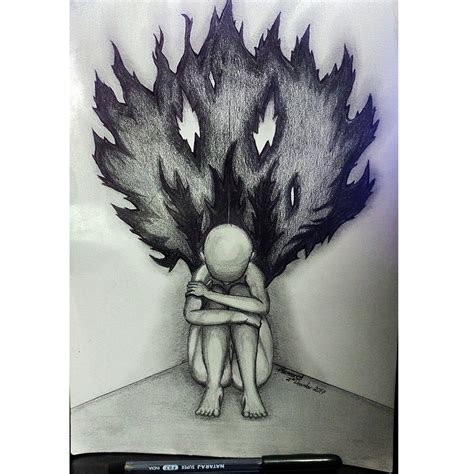 I did a series of drawings for depression awareness. This was one of ...