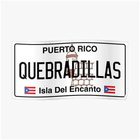 Pr Plate Quebradillas Poster By Snxworld Redbubble