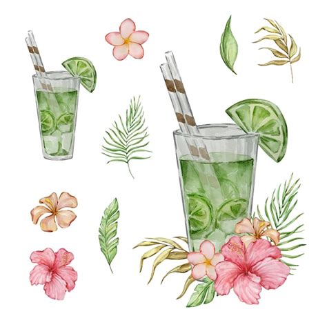 Ilustraci N Tropical Acuarela Con Flores Y Hojas Tropicales Brillantes