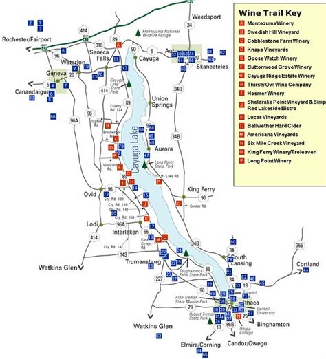 Cayuga Lake Wine Trail Map