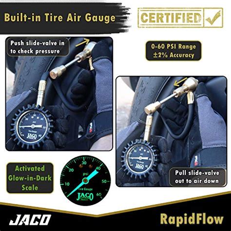 JACO RapidFlow Tire Deflator With Gauge 0 60 PSI Rapid 4x4 Off Road