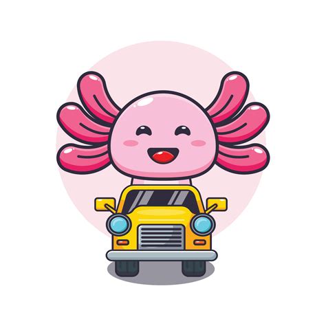 Cute Axolotl Mascot Cartoon Character Ride On Car 6373243 Vector Art At