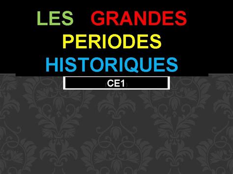 Les Grandes Periodes Historiques Ce Plan Quen