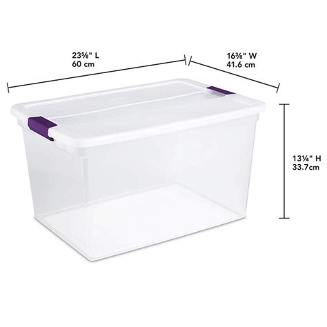 Sterilite 17571706 66 Quart62 Liter Clearview Latch Box Clear Lid