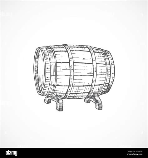 Beer Cask Or Barrel Abstract Sketch Hand Drawn Vector Illustration