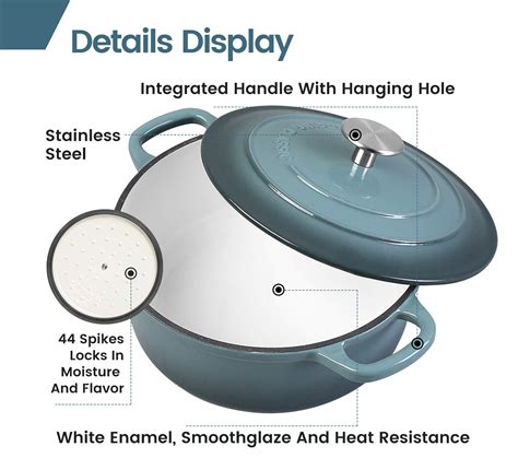 Snapklik Edging Casting Enameled Cast Iron Covered Quart