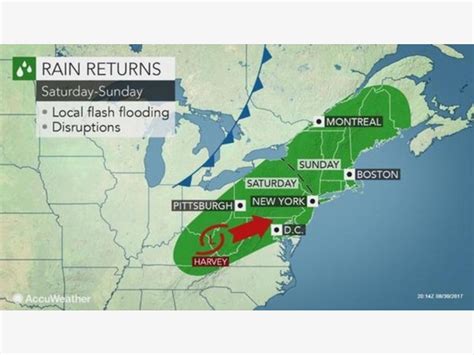 Nyc Weather Forecast Harvey Remnants Will Bring Rain Over Labor Day Weekend New York City Ny