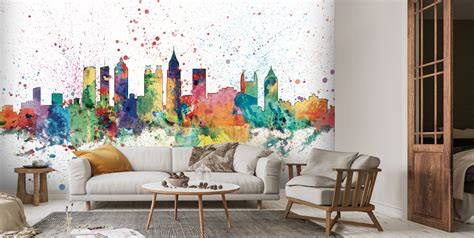 Atlanta Georgia Skyline Wall Mural | Wallsauce US