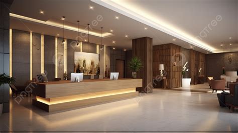 Rendering Of D Hotel Reception Counter Design Background Office