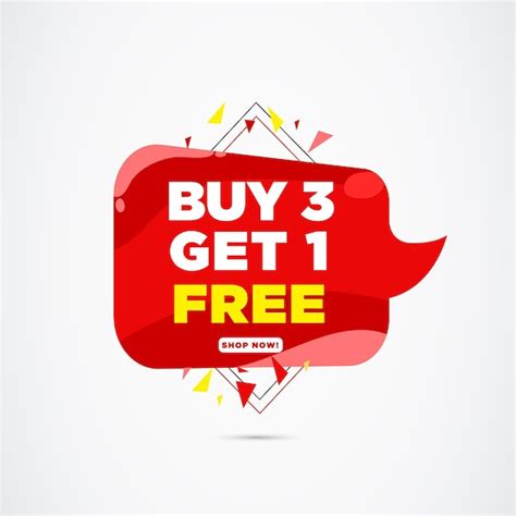 Premium Vector Super Offer Buy 3 Get One Free Sale Banner Special