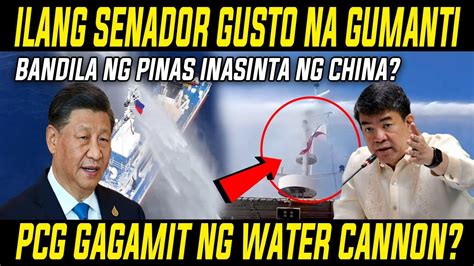 CHINA INASINTA NG WATER CANNON ANG BANDILA NG PILIPINAS ILANG SENADOR