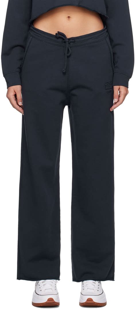 Ganni Pantalon De D Tente Isoli Bleu Marine Ssense France