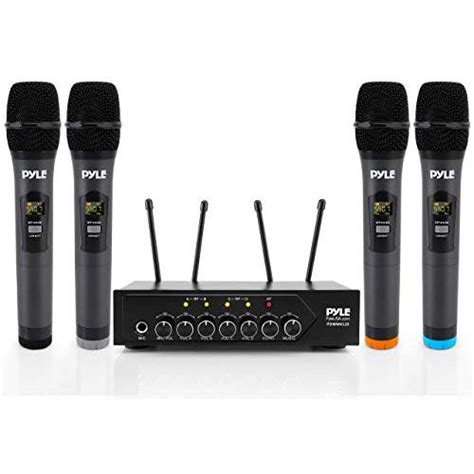 Pyle Sistema De Micr Fono Inal Mbrico Uhf Port Til Juego De Cuatro