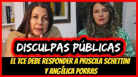 Disculpas públicas El TCE debe responder a Priscila Schettini y