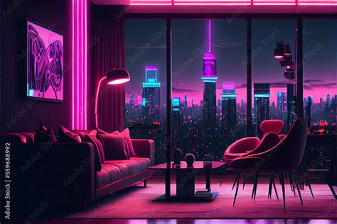 Futuristic Modern Cyberpunk Living Room Design Stunning Lavish