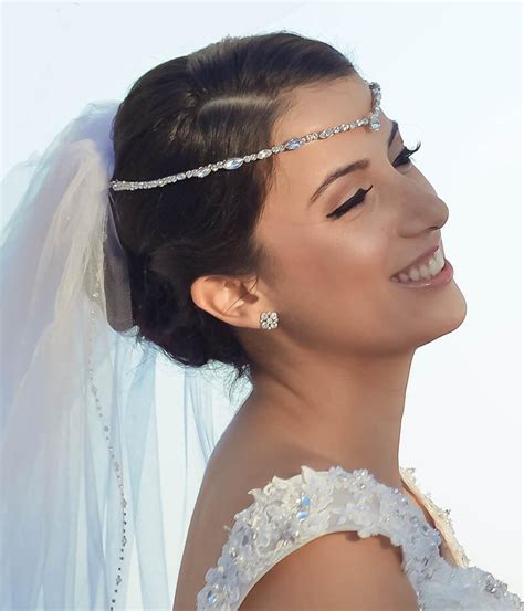 Bridal Forehead Band ~ Bridal Headband ~ Rhinestone Hair ~ Swarovski