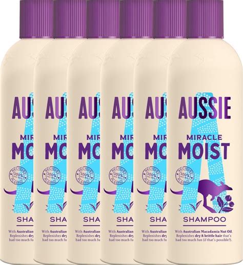 Aussie Miracle Moist Shampoo Hydraterende Shampoo Herstelt Droog En